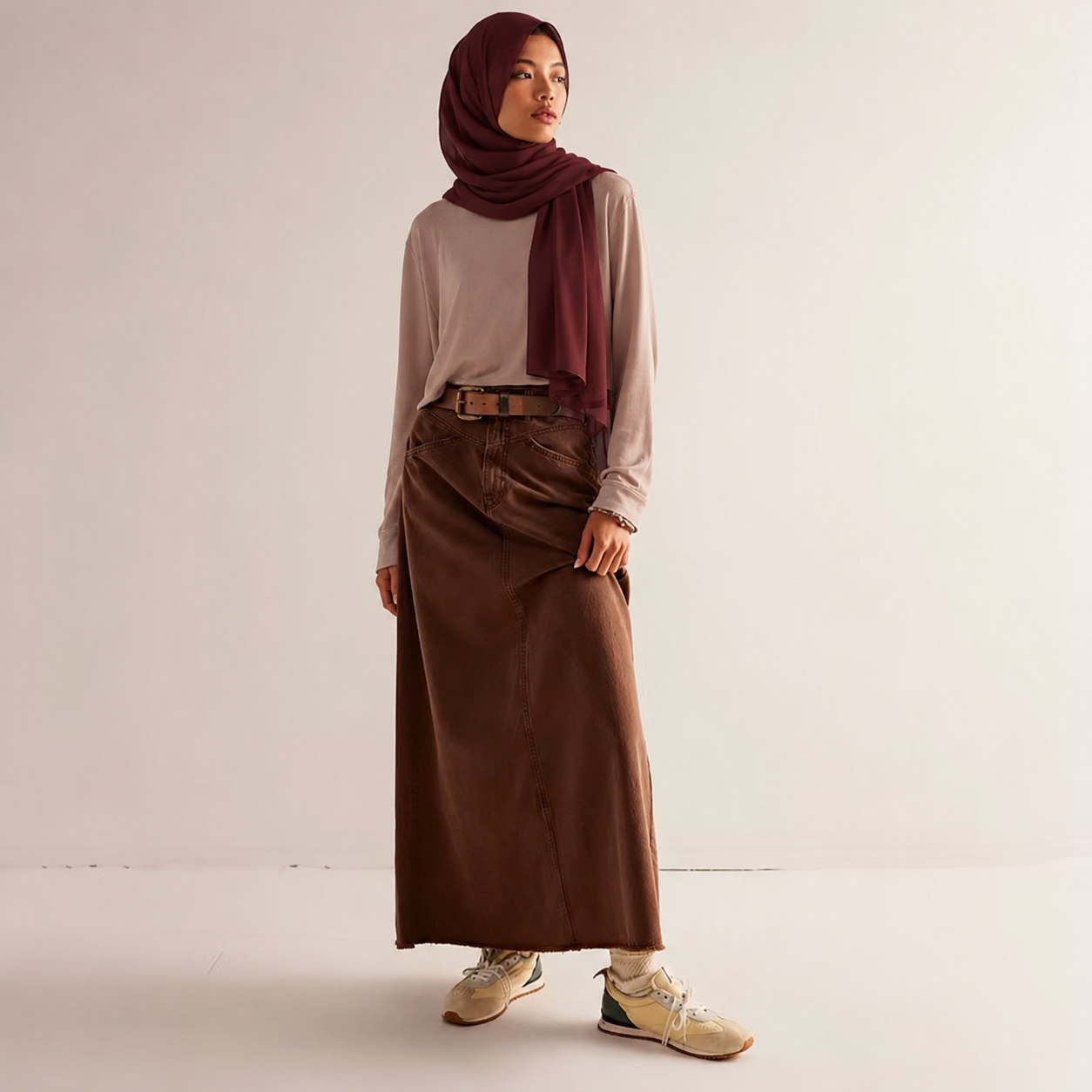 Denim Maxi Skirt - Salam Fashion