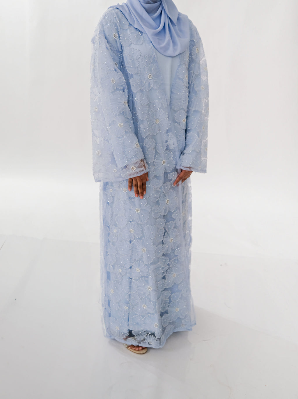 Floral Embellished Abaya Set