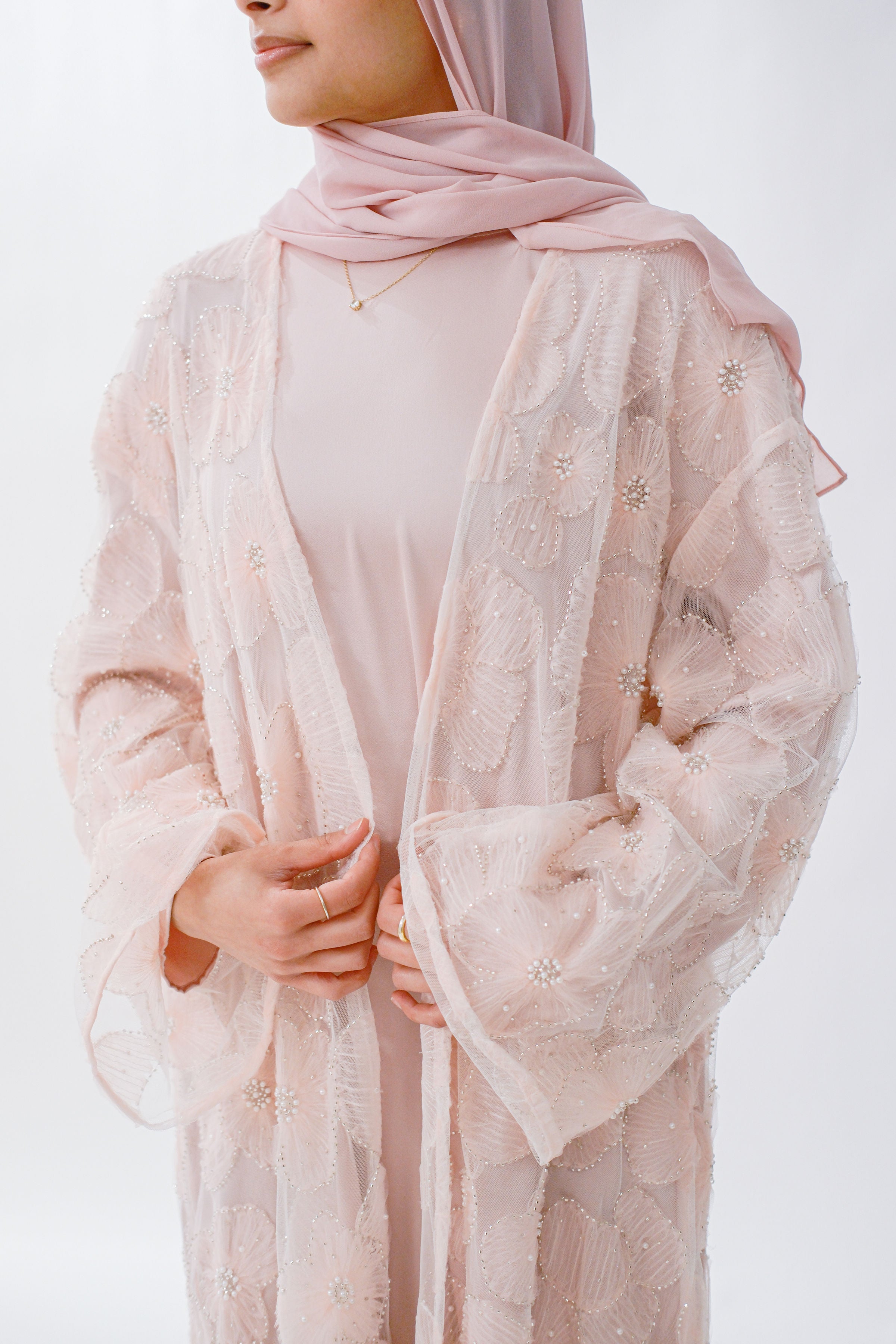 Floral Embellished Abaya Set