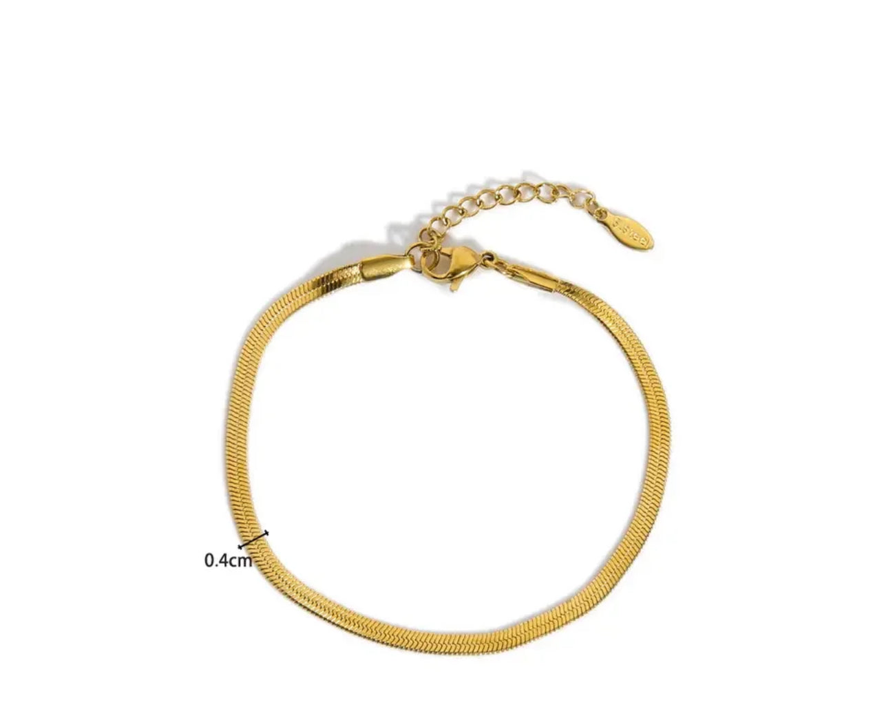 Paperclip Style Chain Bracelet Gold Plated Stainless Steel