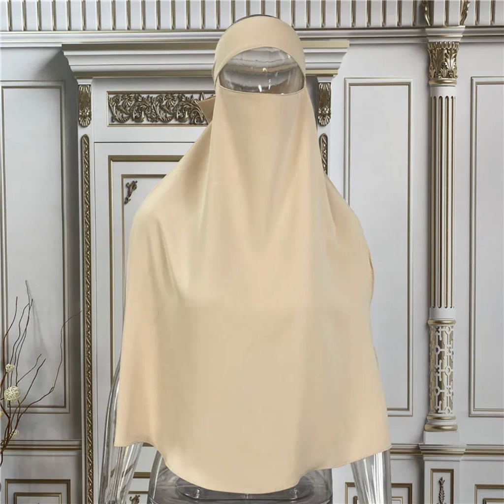 SINGLE LAYER NIQAB- Cream