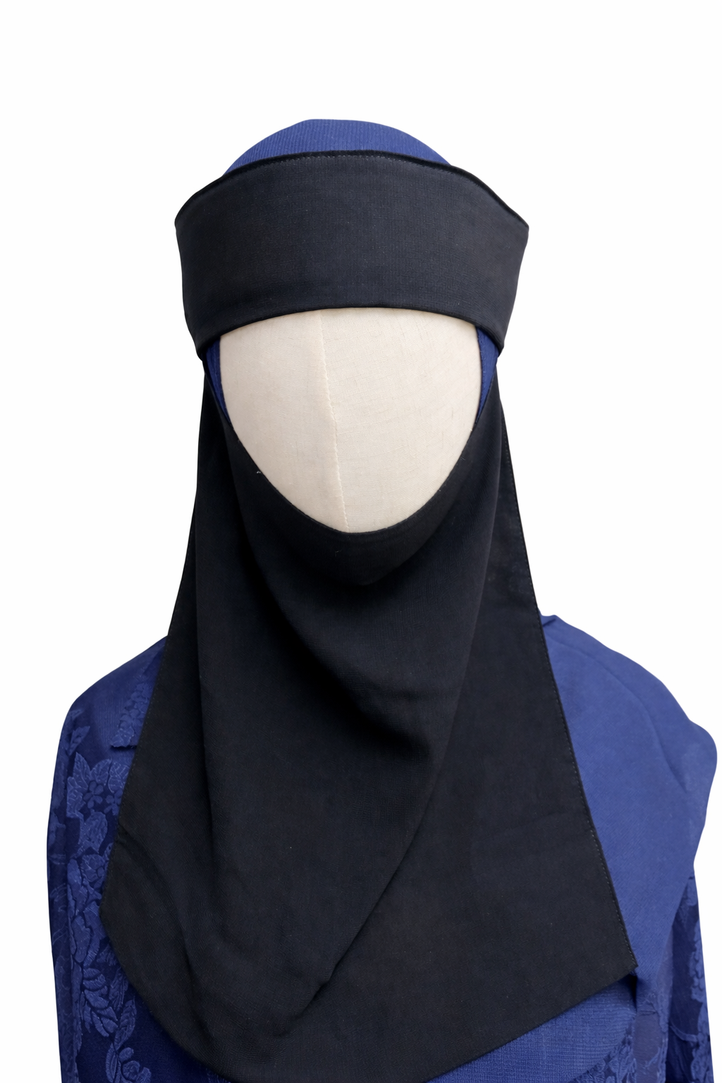 Bedoon Essm- Hidden Double Elastic Pull Down Niqab with Flap - Salam Fashion