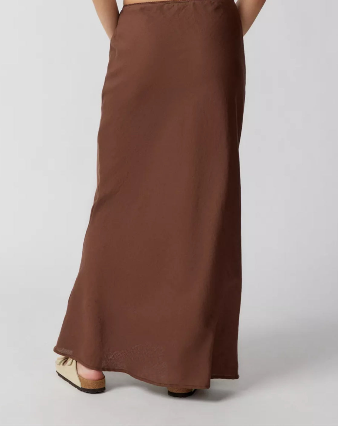 Linen Blend Maxi Skirt