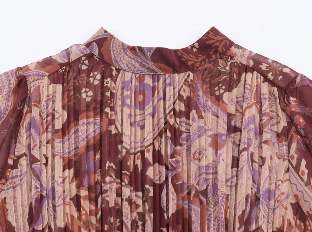 The Amara Floral Pleated Dress