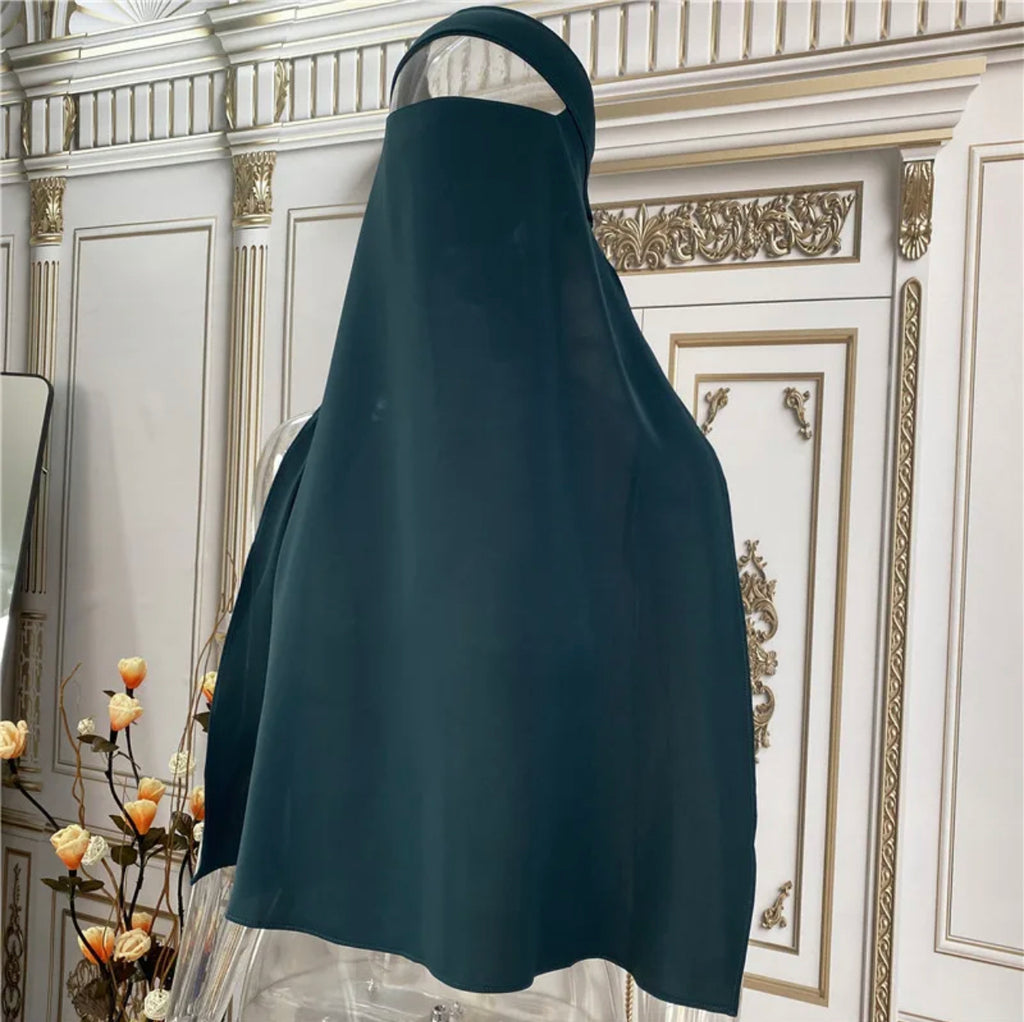 SINGLE LAYER NIQAB- Peacock