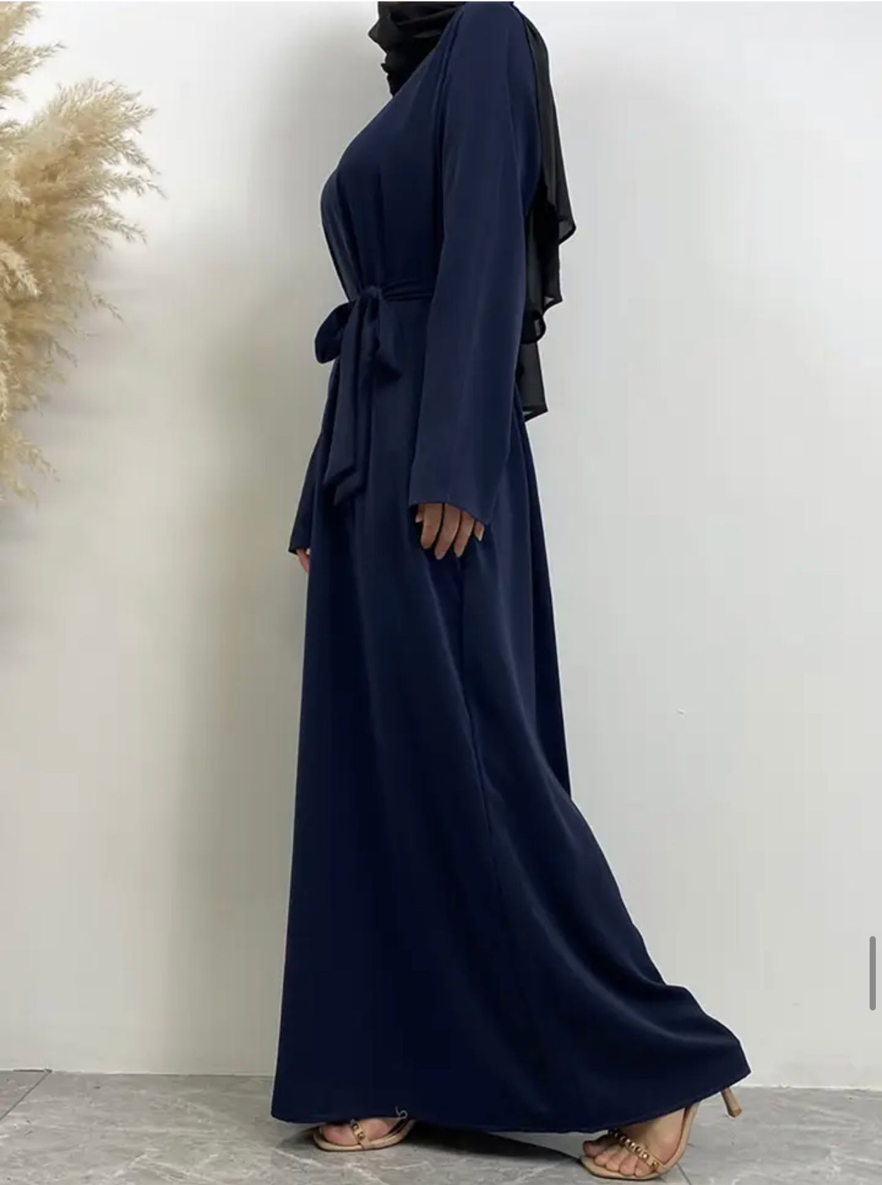 Classic Closed Abaya- Navy Blue - Salam Fashion