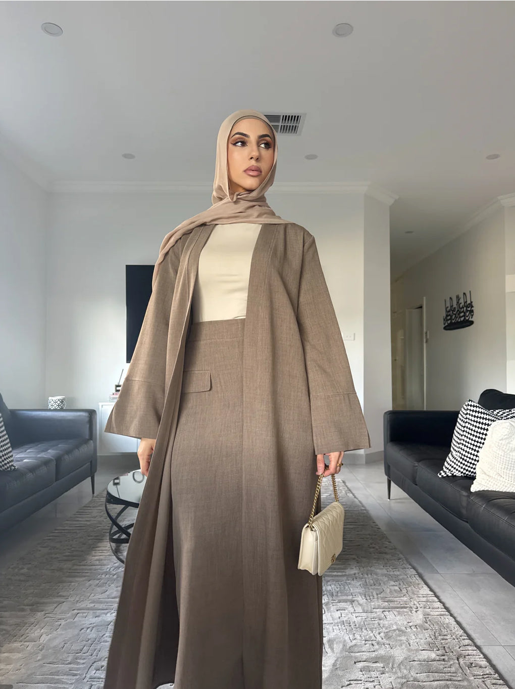 Luxe Minimalist Skirt & Abaya Set
