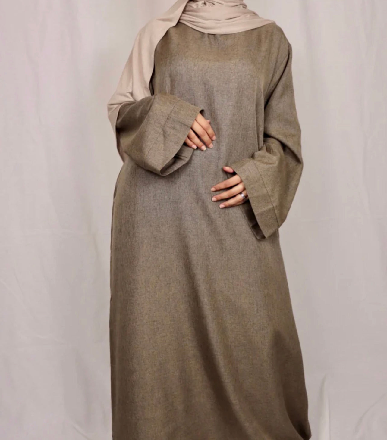 Linen Abaya - Chocolate