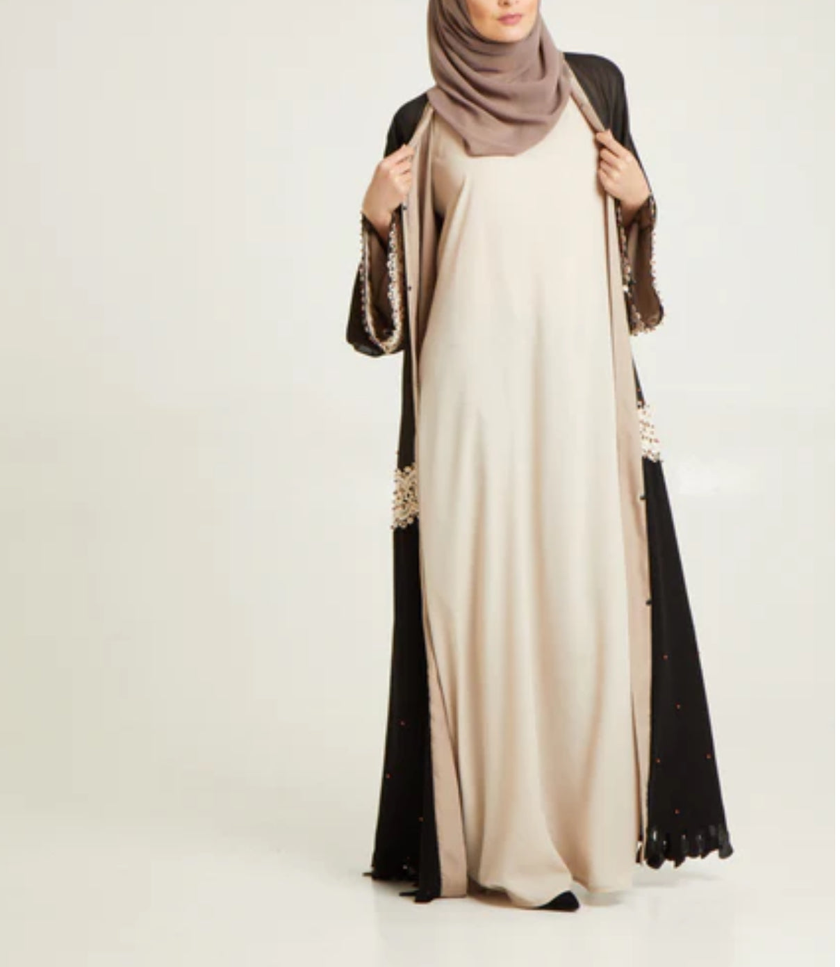 BEIGE INNER ABAYA SLIP DRESS SLEEVELESS Salam Co