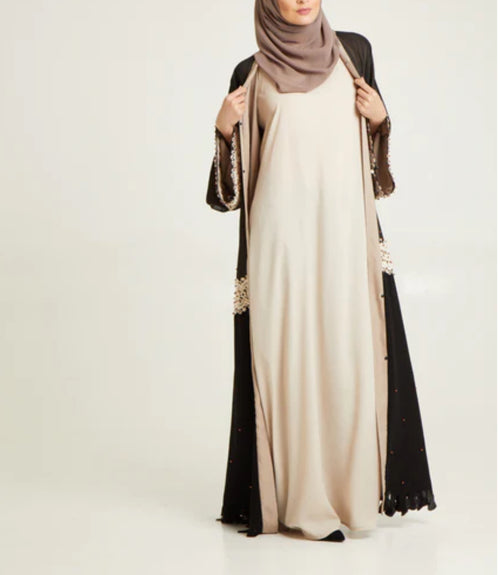 BEIGE INNER ABAYA SLIP DRESS - SLEEVELESS - Salam Fashion