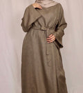 Linen Abaya - Chocolate