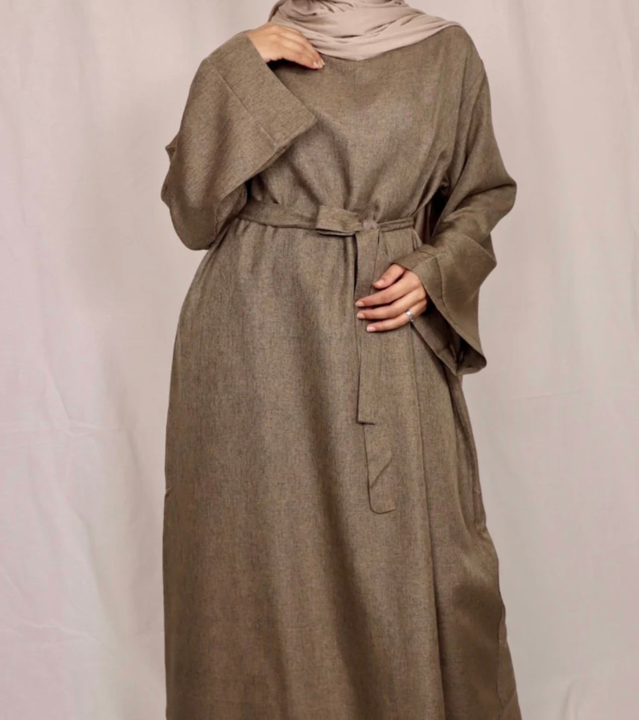 Linen Abaya - Chocolate
