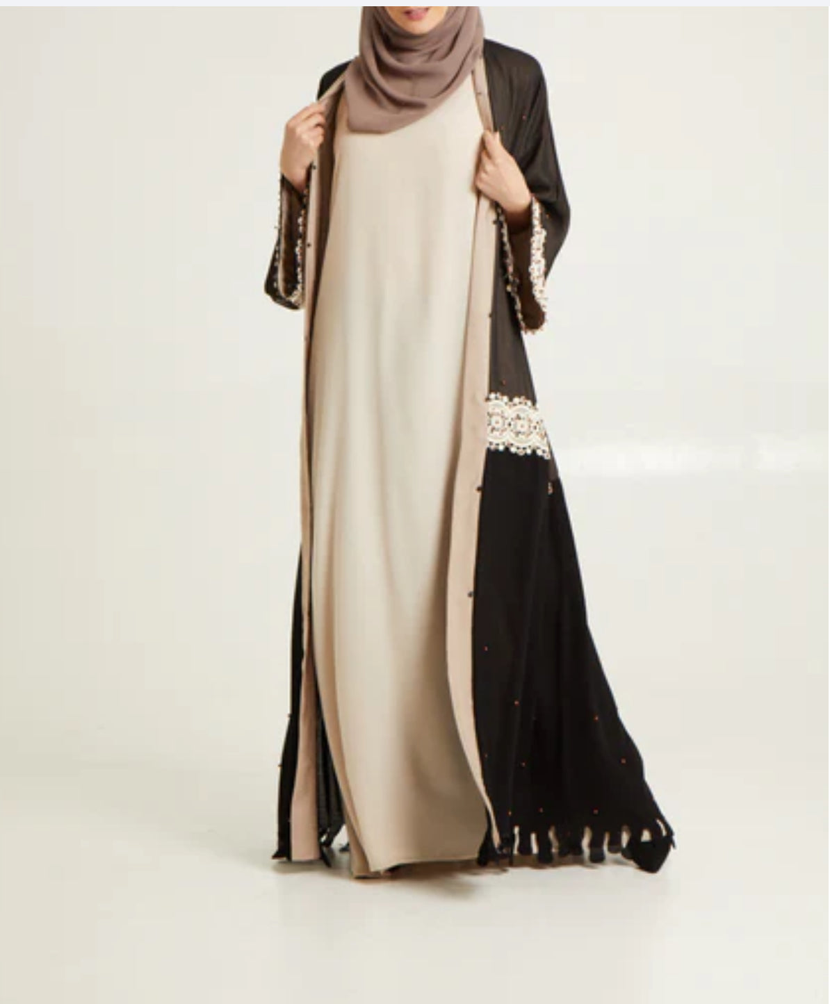 BEIGE INNER ABAYA SLIP DRESS - SLEEVELESS