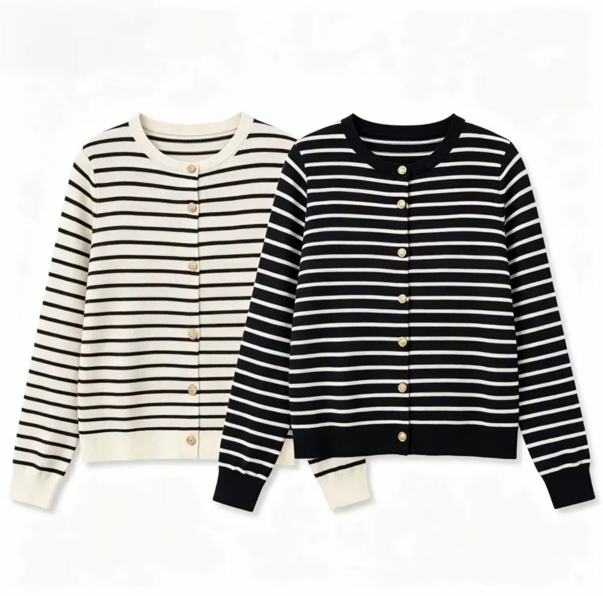 The Classic Stripe Knit Cardigan - Salam Fashion