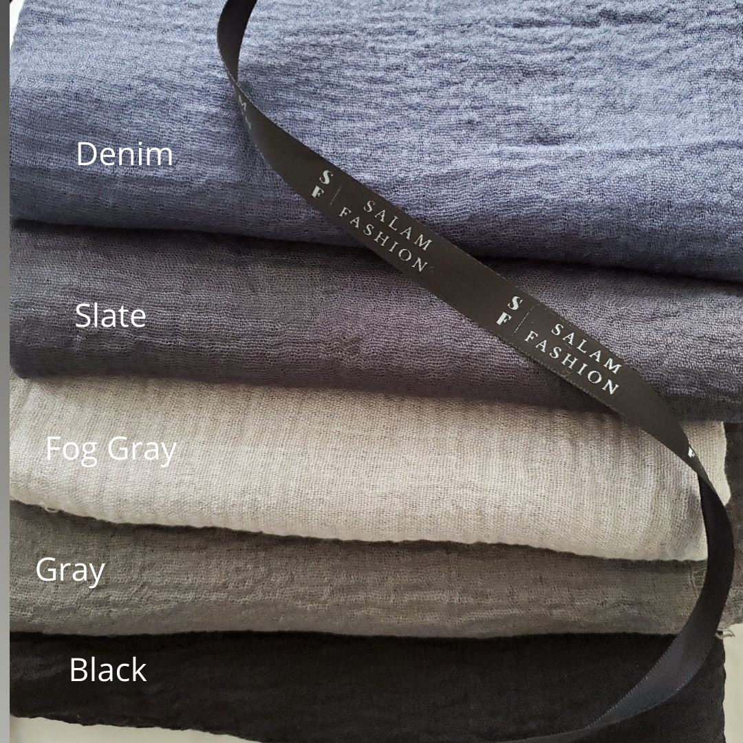 2 pack - CRINKLE COTTON HIJAB SET - Salam Fashion
