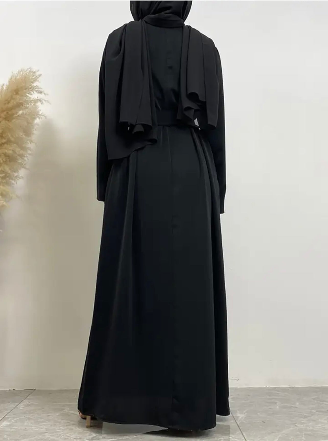 Classic Closed Abaya- Black - Salam Fashion
