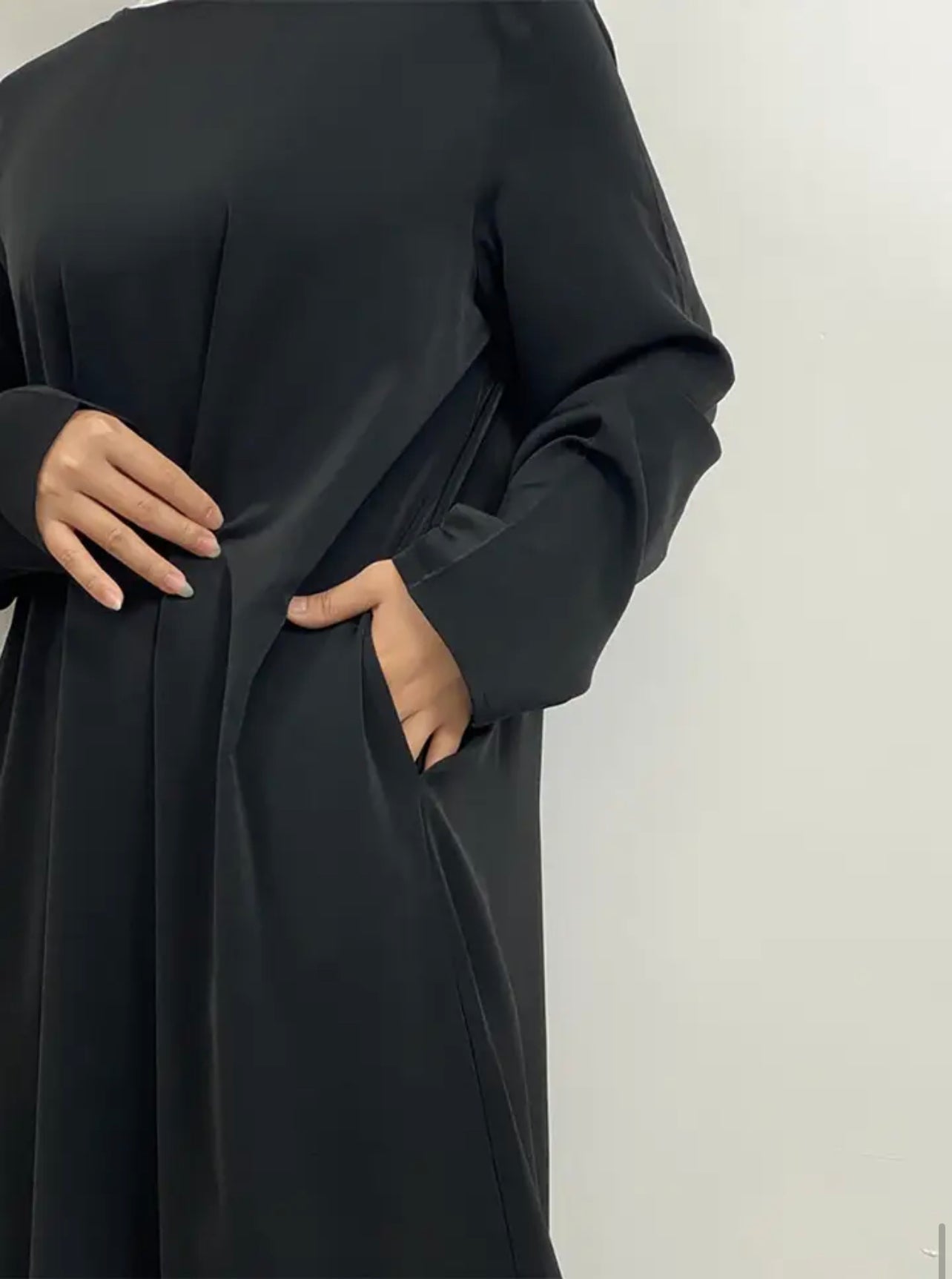 Classic Closed Abaya- Black - Salam Fashion