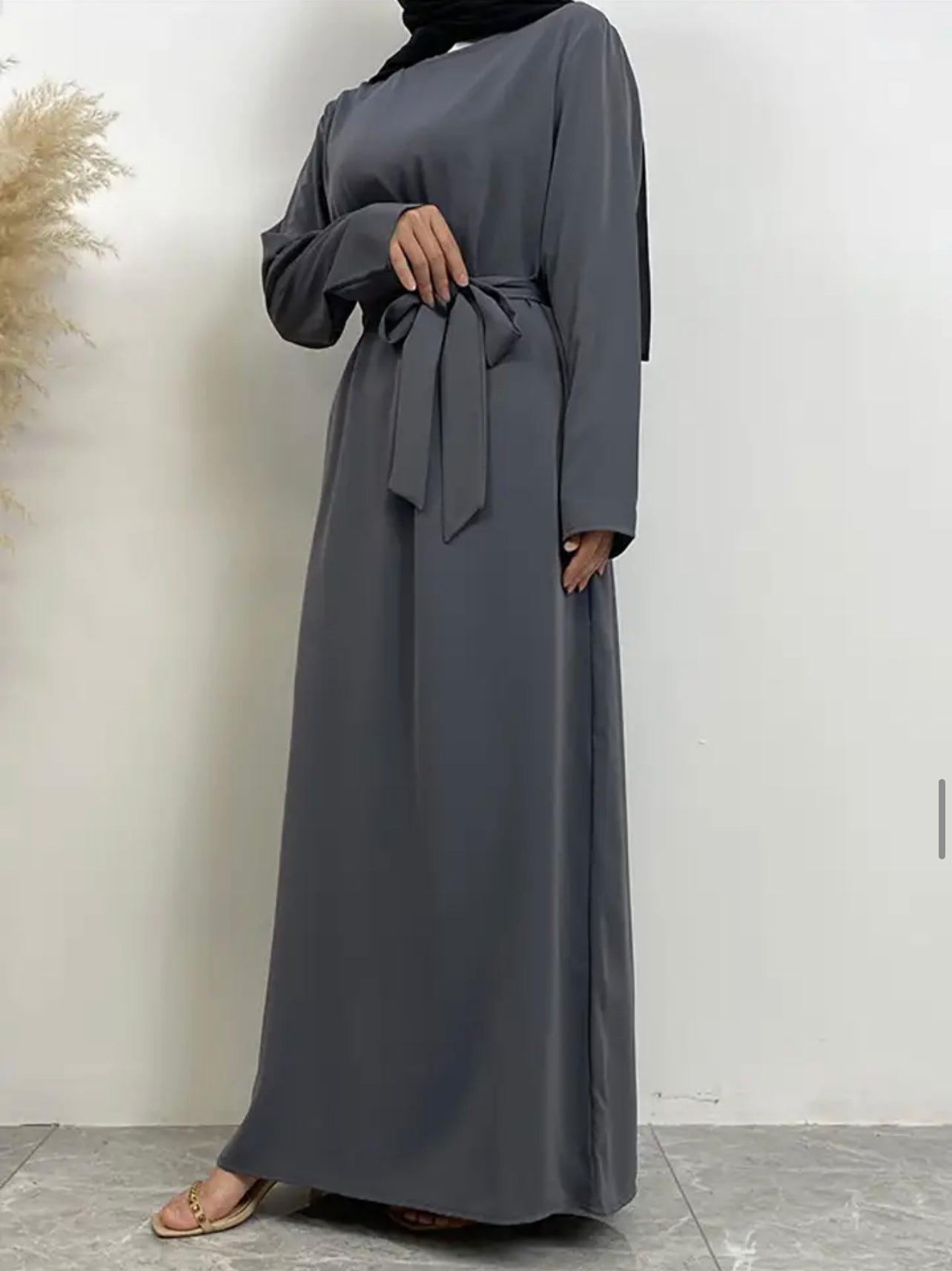 Classic Closed Abaya- Slate - Salam Fashion