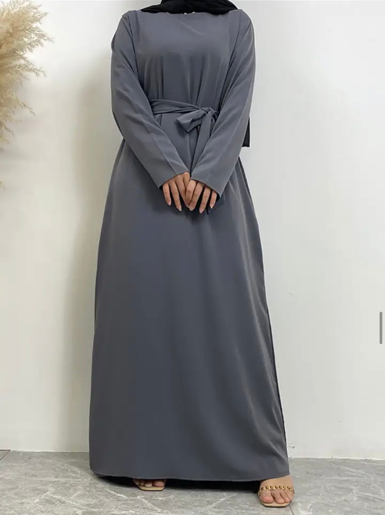 Classic Closed Abaya- Slate - Salam Fashion