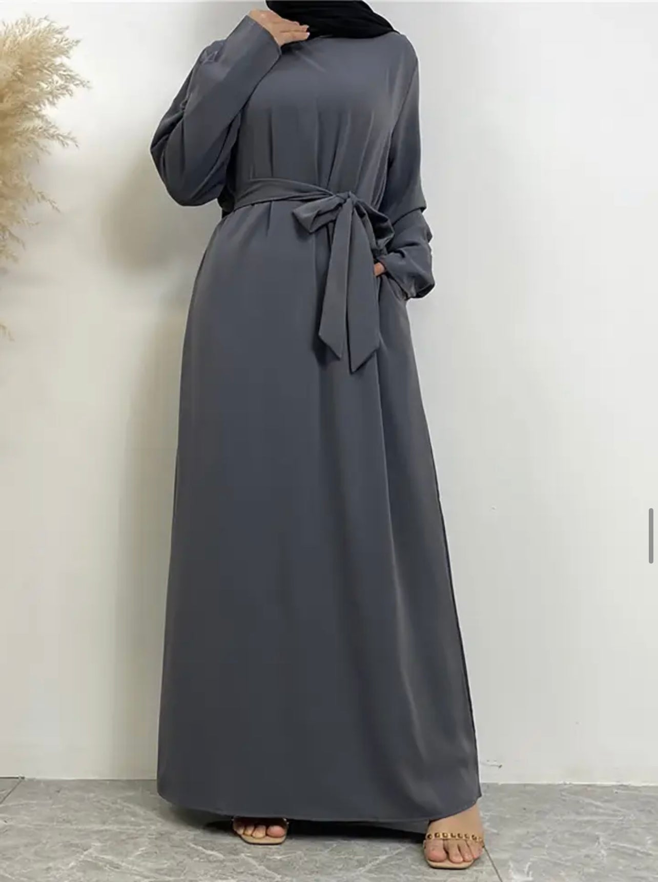 Classic Closed Abaya- Slate - Salam Fashion