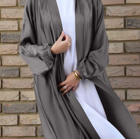 Open Textures Abaya - Slate Grey - Salam Fashion