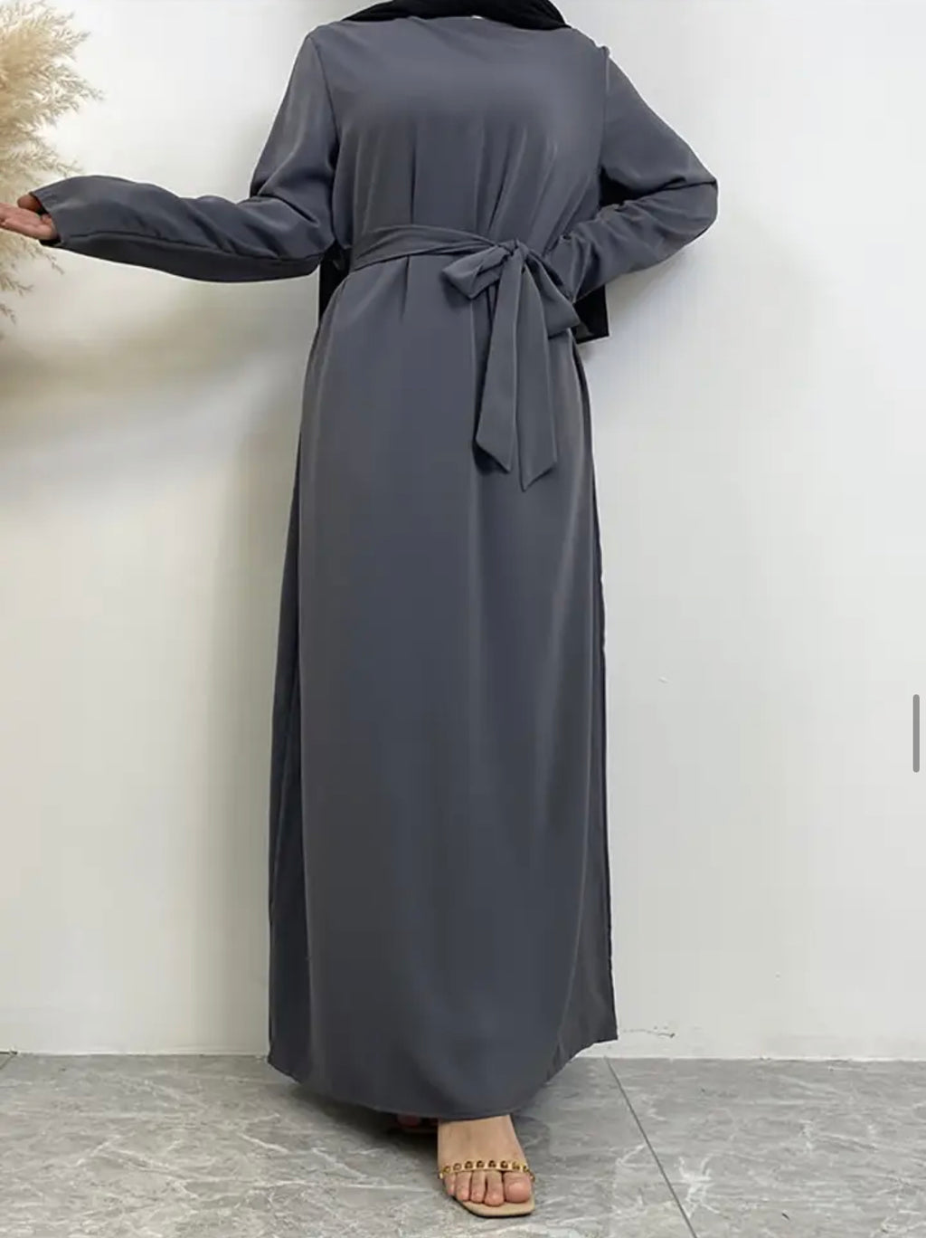 Classic Closed Abaya- Slate - Salam Fashion