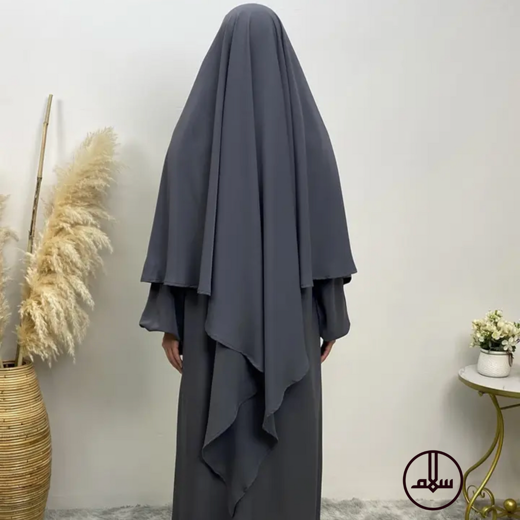 DIAMOND KHIMAR- GRAY - Salam Fashion